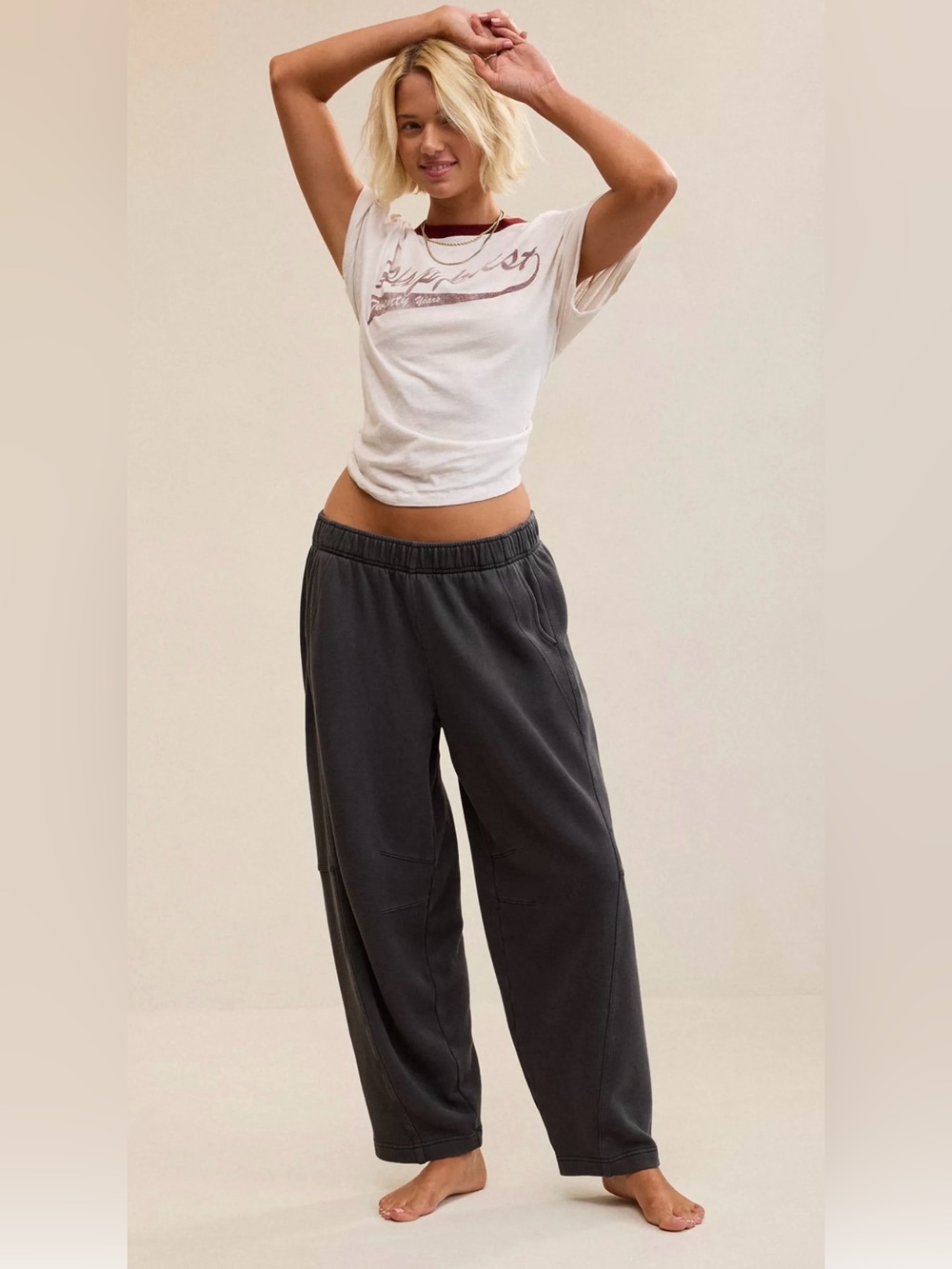Aerie Oh Zip! Barrel Leg Sweatpants Size Medium